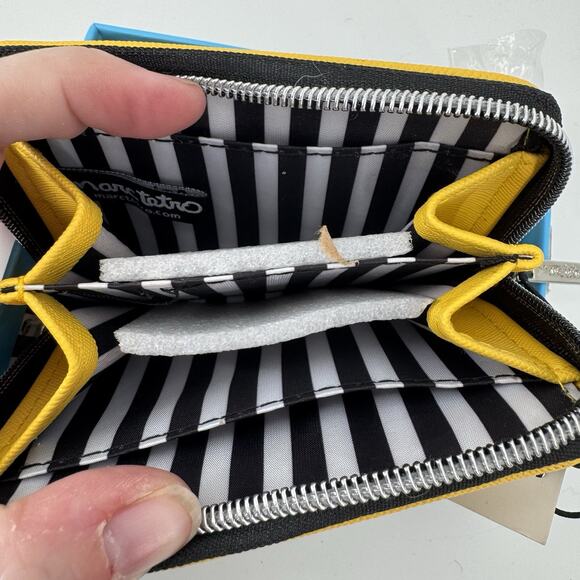 Marc Tetro Dachshund Small Zip-Around Yellow Wallet Wristlet New in Box - Picture 4 of 8